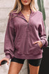 Relaxed Fit Half Zip Kangaroo Pocket Pullover