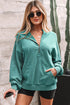 Relaxed Fit Half Zip Kangaroo Pocket Pullover