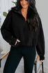 Relaxed Fit Half Zip Kangaroo Pocket Pullover