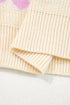 Relaxed Fit Heart Pattern Crew Neck Sweater