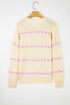 Relaxed Fit Heart Pattern Crew Neck Sweater