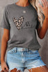 Relaxed Fit Heart Print Graphic Cotton Blend Tee