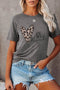 Relaxed Fit Heart Print Graphic Cotton Blend Tee