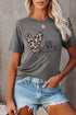 Relaxed Fit Heart Print Graphic Cotton Blend Tee