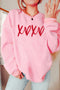 Relaxed Fit Heart Script Graphic Crew Neck Sweatshirt