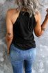 Relaxed Fit High Neck Jersey Halter Tank Top