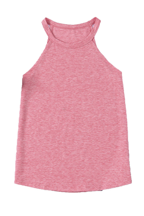 Relaxed Fit High Neck Jersey Halter Tank Top