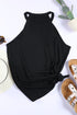 Relaxed Fit High Neck Jersey Halter Tank Top