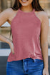 Relaxed Fit High Neck Jersey Halter Tank Top