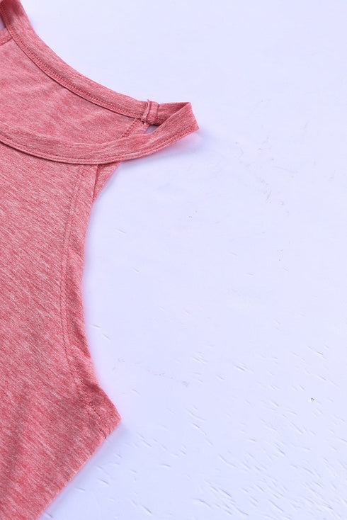 Relaxed Fit High Neck Jersey Halter Tank Top