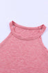 Relaxed Fit High Neck Jersey Halter Tank Top