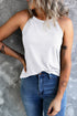 Relaxed Fit High Neck Jersey Halter Tank Top