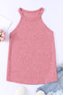 Relaxed Fit High Neck Jersey Halter Tank Top