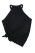 Relaxed Fit High Neck Jersey Halter Tank Top