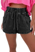 Relaxed Fit High Waisted Drawstring Utility Denim Shorts