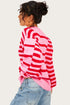Relaxed Fit Horizontal Striped Crew Neck Pullover Sweater