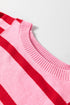 Relaxed Fit Horizontal Striped Crew Neck Pullover Sweater