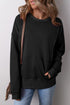 Relaxed Fit Kangaroo Pocket Crew Neck Pullover Sweatshirt