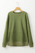 Relaxed Fit Kangaroo Pocket Crew Neck Pullover Sweatshirt