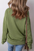 Relaxed Fit Kangaroo Pocket Crew Neck Pullover Sweatshirt