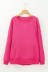 Relaxed Fit Kangaroo Pocket Crew Neck Pullover Sweatshirt