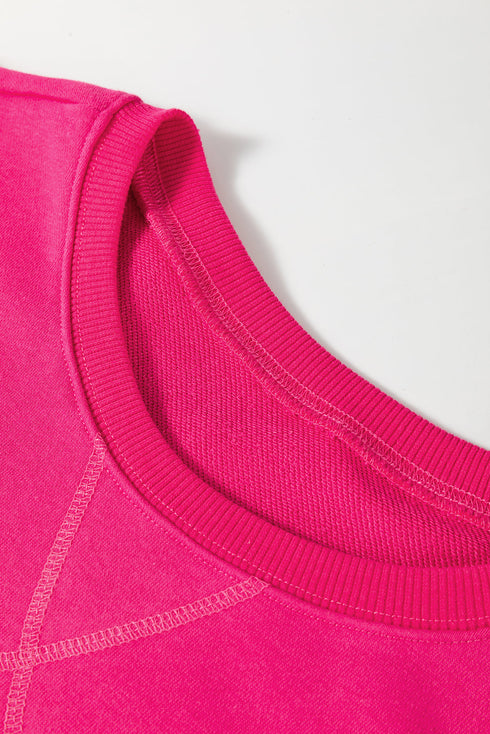Relaxed Fit Kangaroo Pocket Crew Neck Pullover Sweatshirt