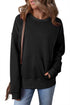 Relaxed Fit Kangaroo Pocket Crew Neck Pullover Sweatshirt