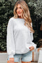 Relaxed Fit Lace Sleeve Detail Crew Neck Sweatshirt