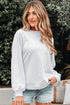 Relaxed Fit Lace Sleeve Detail Crew Neck Sweatshirt