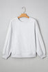 Relaxed Fit Lace Sleeve Detail Crew Neck Sweatshirt