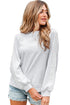 Relaxed Fit Lace Sleeve Detail Crew Neck Sweatshirt