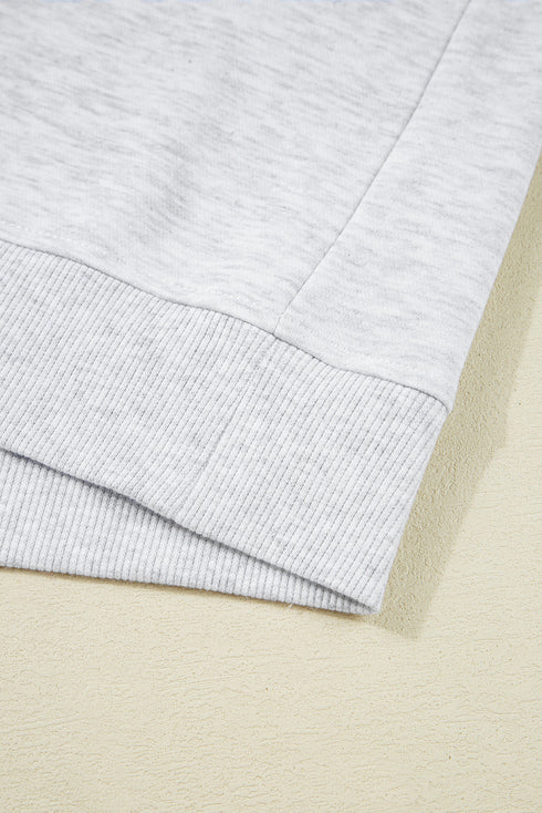 Relaxed Fit Lace Sleeve Detail Crew Neck Sweatshirt