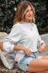 Relaxed Fit Lace Sleeve Detail Crew Neck Sweatshirt