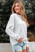 Relaxed Fit Lace Sleeve Detail Crew Neck Sweatshirt