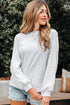 Relaxed Fit Lace Sleeve Detail Crew Neck Sweatshirt