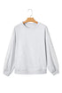 Relaxed Fit Lace Sleeve Detail Crew Neck Sweatshirt