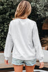 Relaxed Fit Lace Sleeve Detail Crew Neck Sweatshirt