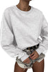 Relaxed Fit Lace Sleeve Detail Crew Neck Sweatshirt