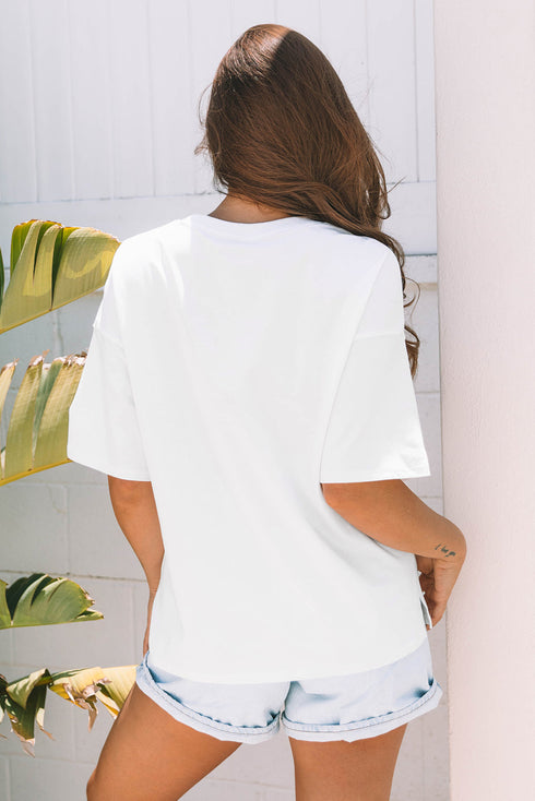 Relaxed Fit Layered Applique Star Graphic Tee