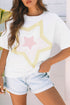 Relaxed Fit Layered Applique Star Graphic Tee