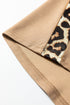 Relaxed Fit Leopard Print Accent Round Neck T Shirt