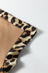 Relaxed Fit Leopard Print Accent Round Neck T Shirt