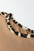 Relaxed Fit Leopard Print Accent Round Neck T Shirt