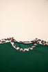 Relaxed Fit Leopard Print Accent Round Neck T Shirt