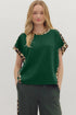 Relaxed Fit Leopard Print Accent Round Neck T Shirt