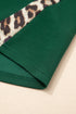 Relaxed Fit Leopard Print Accent Round Neck T Shirt