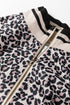 Relaxed Fit Leopard Print Half Zip Collar Blouse