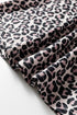 Relaxed Fit Leopard Print Half Zip Collar Blouse