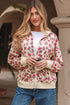 Relaxed Fit Leopard Print Zip Up Hoodie