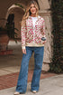 Relaxed Fit Leopard Print Zip Up Hoodie
